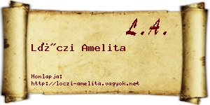 Lóczi Amelita névjegykártya